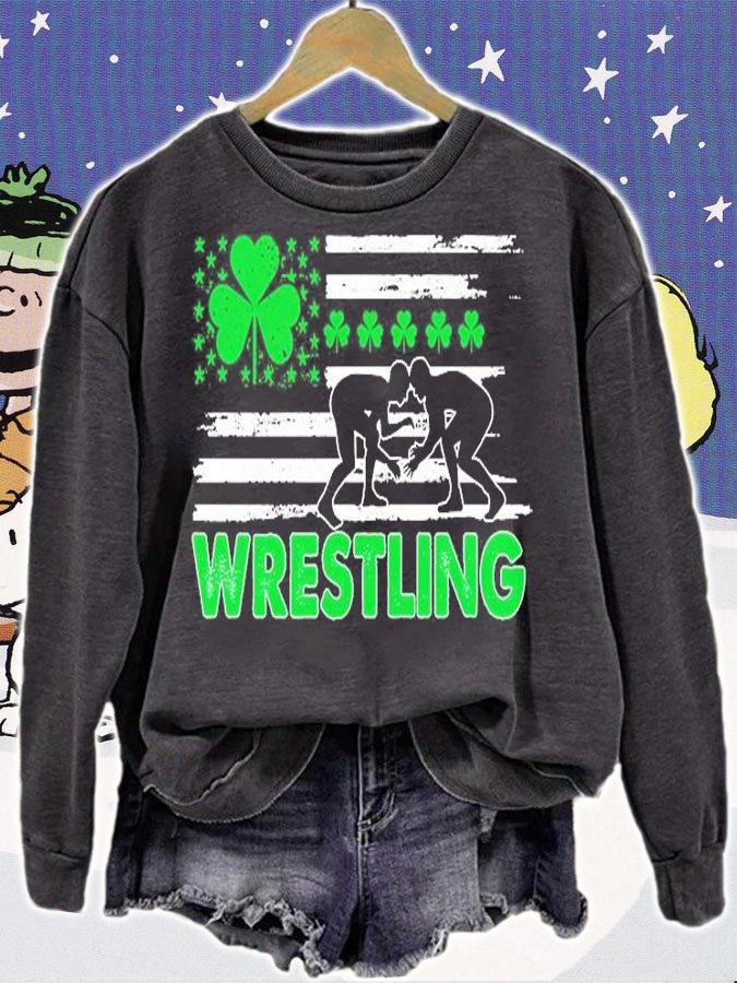 St Patricks Day  Wrestling USA Flag T-Shirt t-shirt sweatshirt