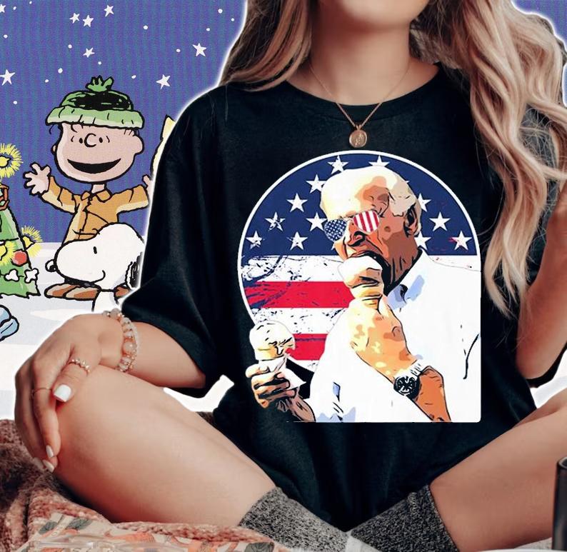 Funny Joe Biden Loves Eating Ice Cream With Aviato T-Shirt t-shirt