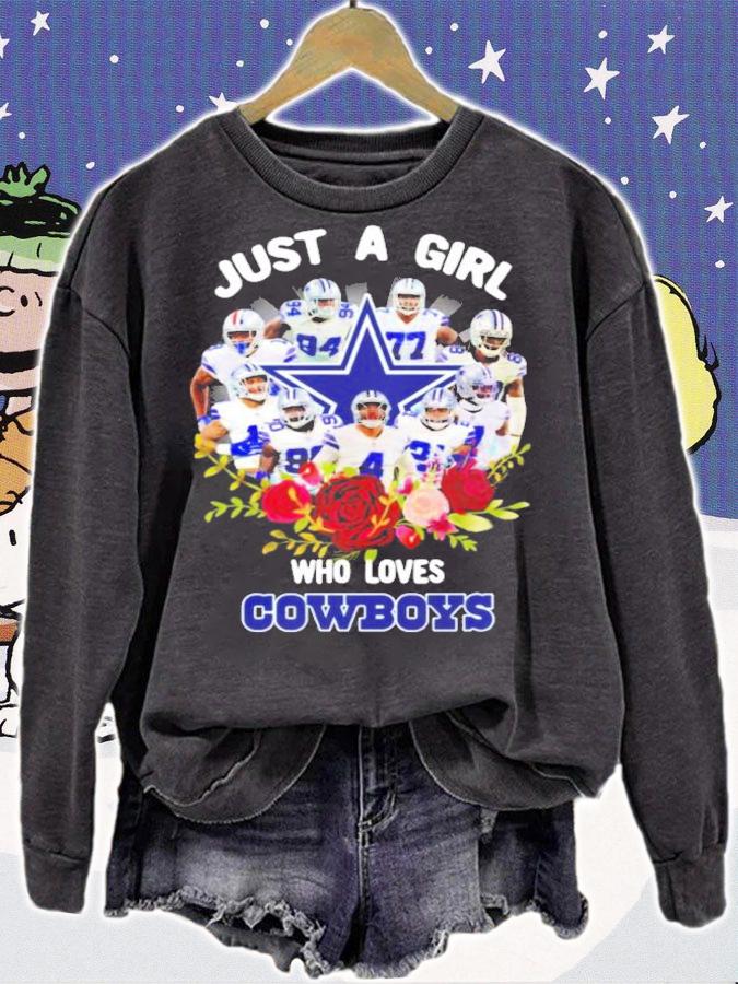Just A Girl Who Loves Dallas Cowboys Shirt t-shirt sweatshirt