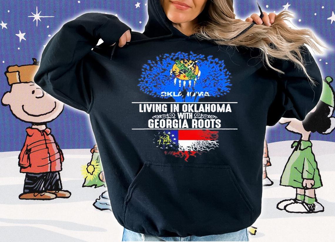Oklahoma Home Georgia Roots State Tree Flag T-Shirt t-shirt hoodie