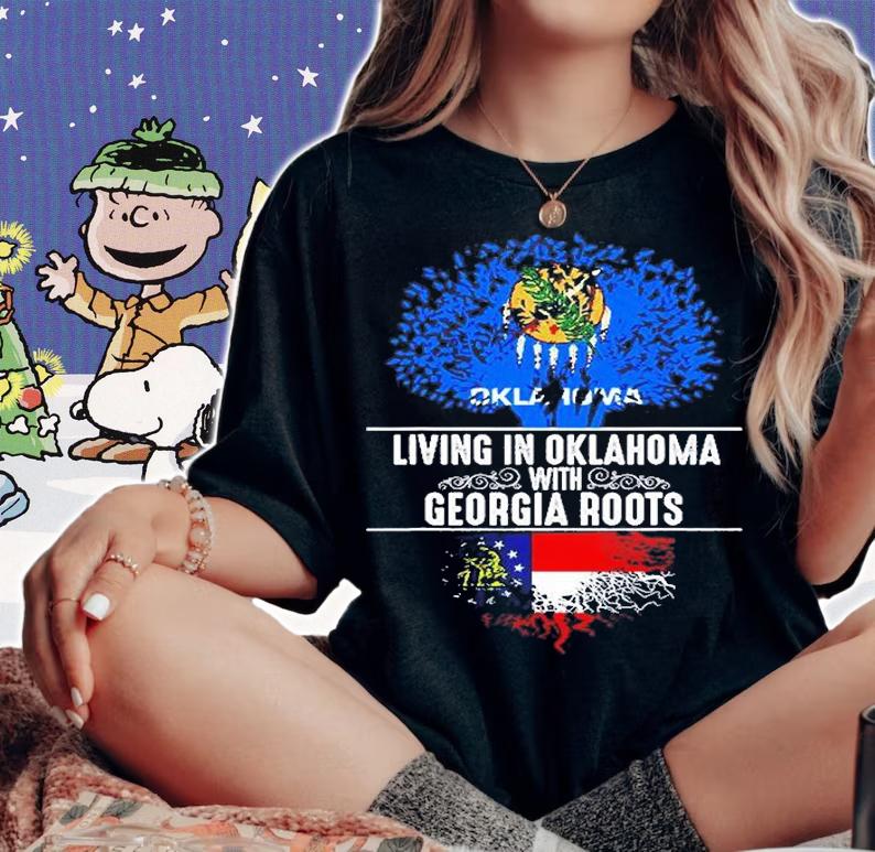 Oklahoma Home Georgia Roots State Tree Flag T-Shirt t-shirt woman shirt
