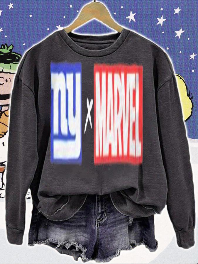 New York Giants x Marvel logo T-shirt t-shirt sweatshirt