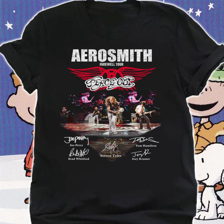 Aerosmith Farewell Tour Aerosmith Band Member Signatures t-shirt