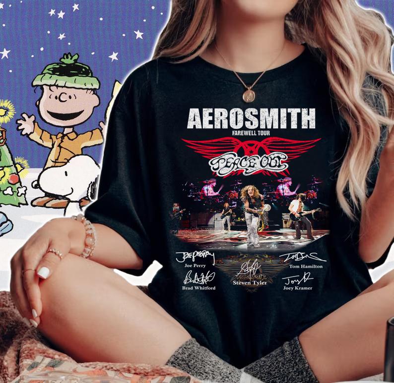 Aerosmith Farewell Tour Aerosmith Band Member Signatures t-shirt