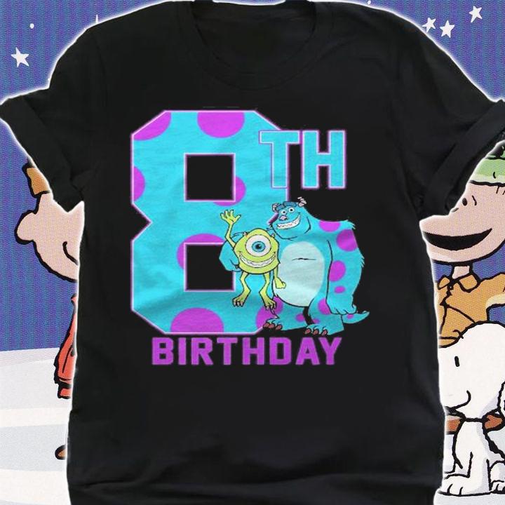 Monsters Inc. Mike & Sully Happy 8Th Birthday Premium Shirt t-shirt