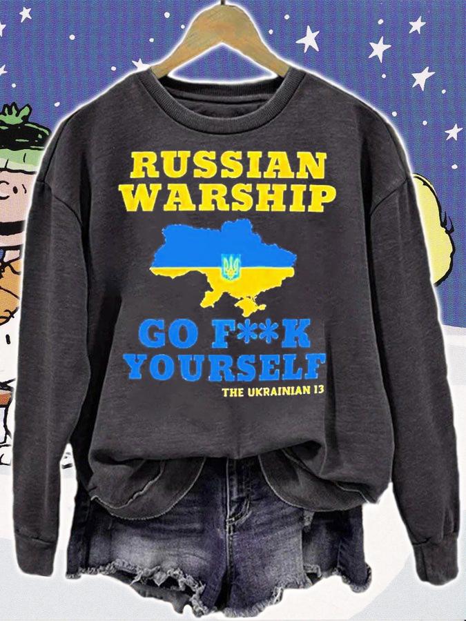 Russian Warship Go Fuck Yourself the ukrainian 13 Stop Russia T-Shirt t-shirt