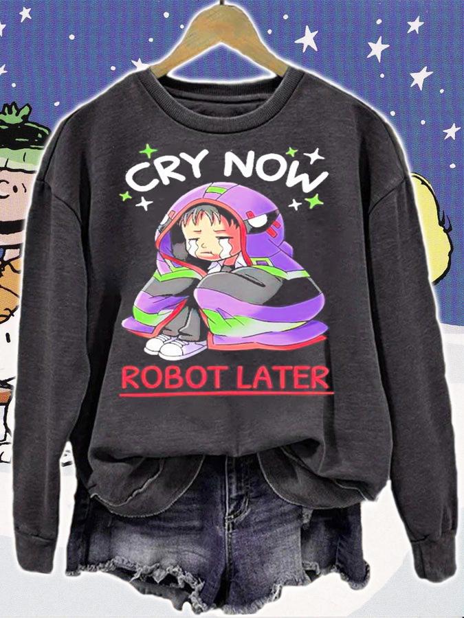 Shinji Ikari Cry Now Robot Later Shirt t-shirt sweatshirt