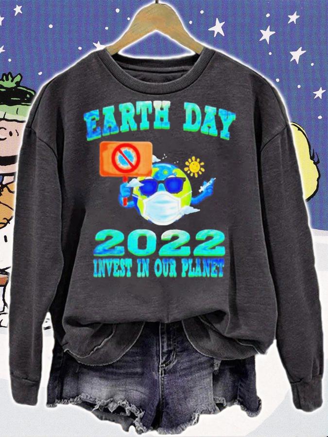 Earth Wearing Mask Earth Day 2022 Invest In Our Planet Shirt t-shirt