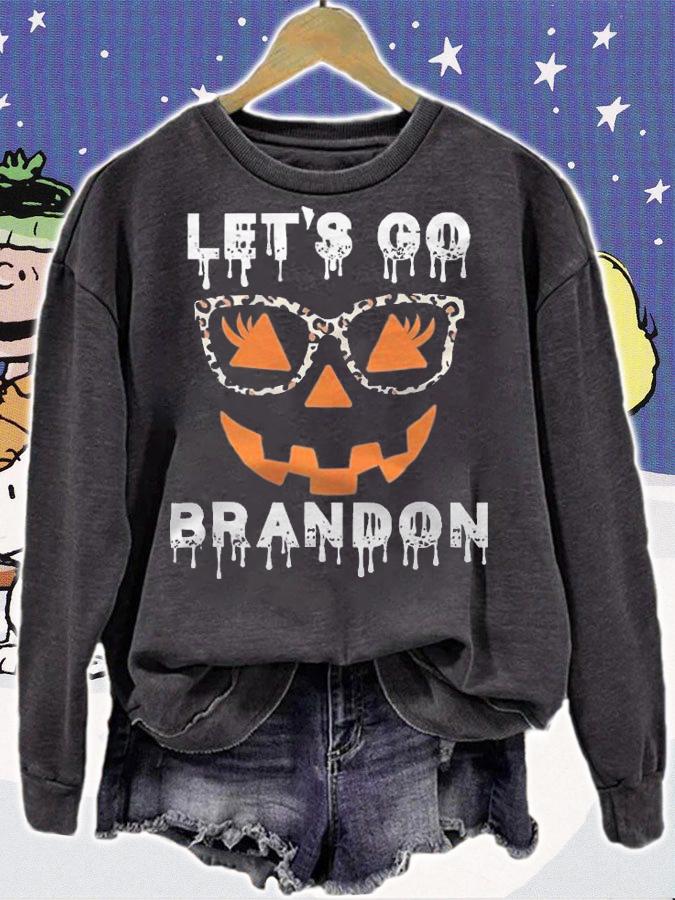 F Joe Biden let's Go Brandon Pumpkin Halloween T-Shirt t-shirt sweatshirt
