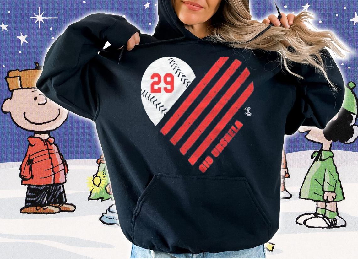 Gio Urshela Baseball Striped Heart Gameday Shirt t-shirt hoodie