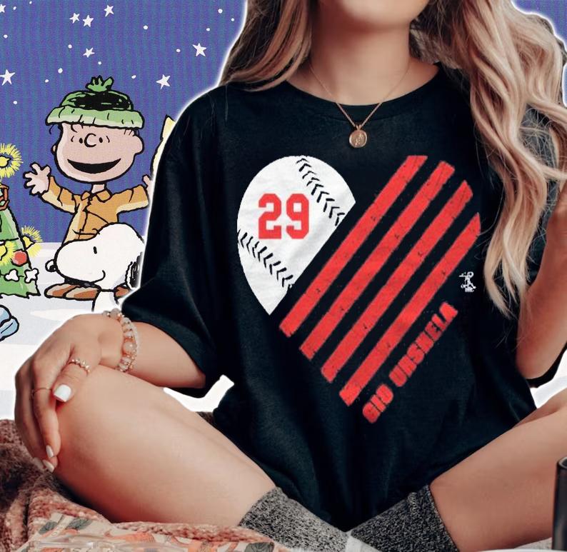 Gio Urshela Baseball Striped Heart Gameday Shirt t-shirt woman shirt
