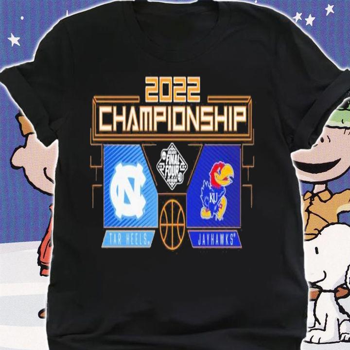 Kansas Jayhawks Vs. North Carolina Tar Heels 2022 NCAA Men's Basketball National Championship Matchup Cross Over Shirt t-shirt shirt