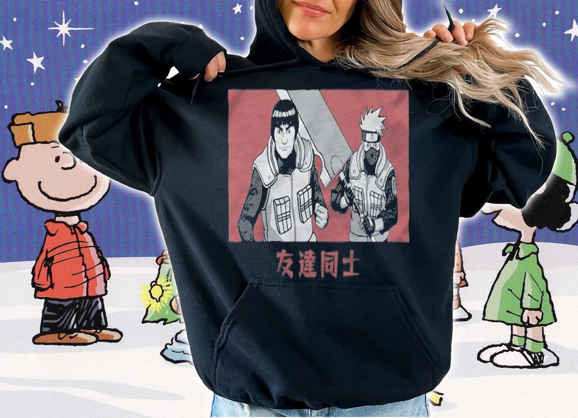 Naruto Shippuden Hatake Kakashi and Might Guy teamwork T-shirt t-shirt