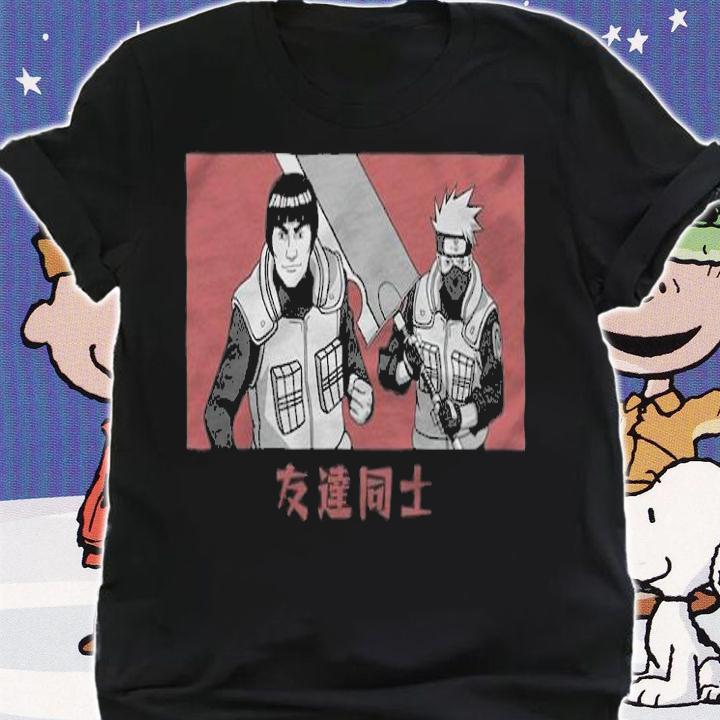 Naruto Shippuden Hatake Kakashi and Might Guy teamwork T-shirt t-shirt