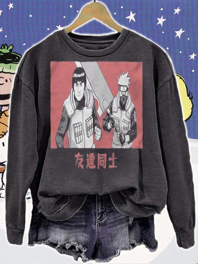 Naruto Shippuden Hatake Kakashi and Might Guy teamwork T-shirt t-shirt