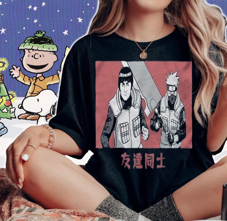 Naruto Shippuden Hatake Kakashi and Might Guy teamwork T-shirt t-shirt