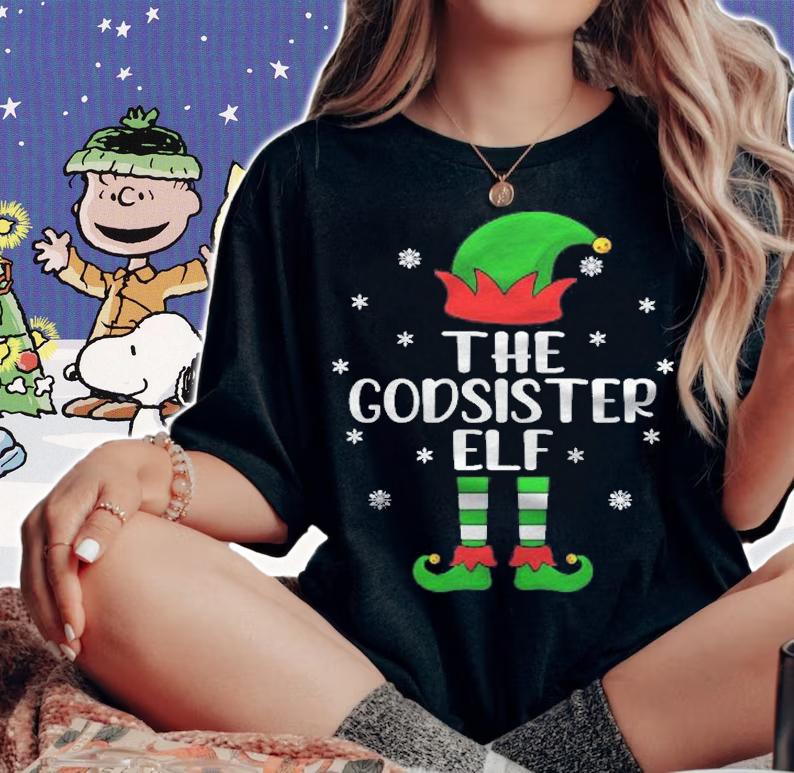 The Godsister Elf Christmas Party Matching Family Xmas Shirt t-shirt woman shirt