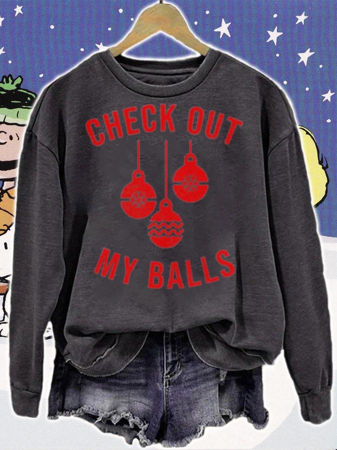 Checkout Out My Balls Funny XMas Christmas T-Shirt t-shirt