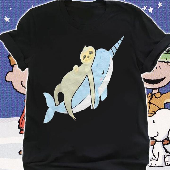 Funny Sloth Narwhal Unicorn Of The Sea Enchanted Animals Shirt t-shirt
