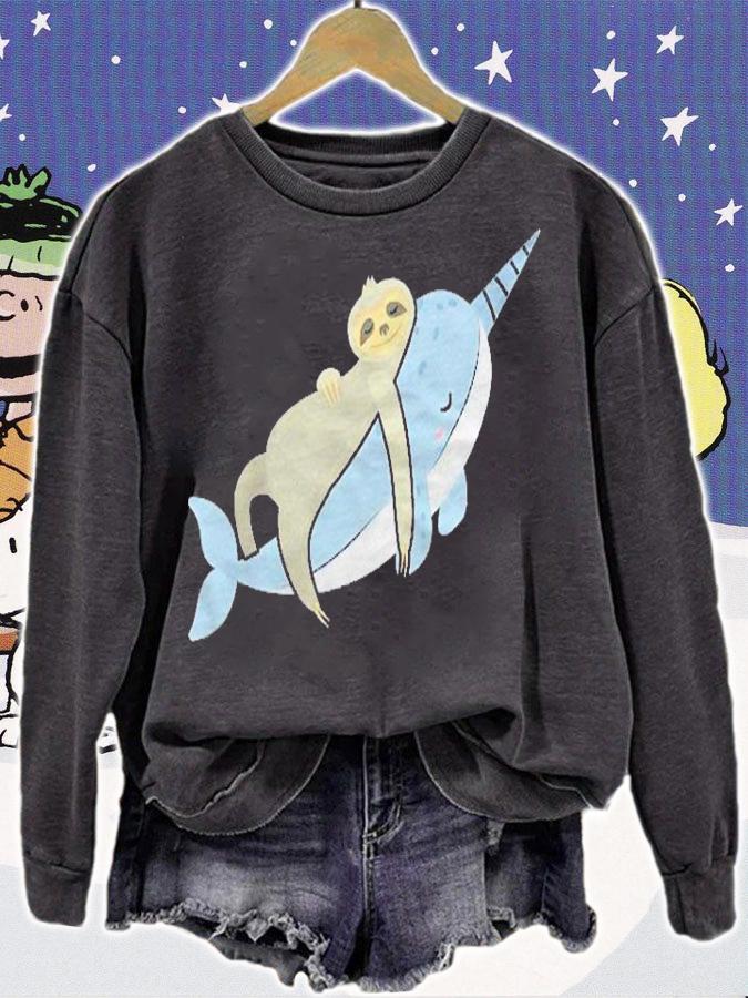 Funny Sloth Narwhal Unicorn Of The Sea Enchanted Animals Shirt t-shirt