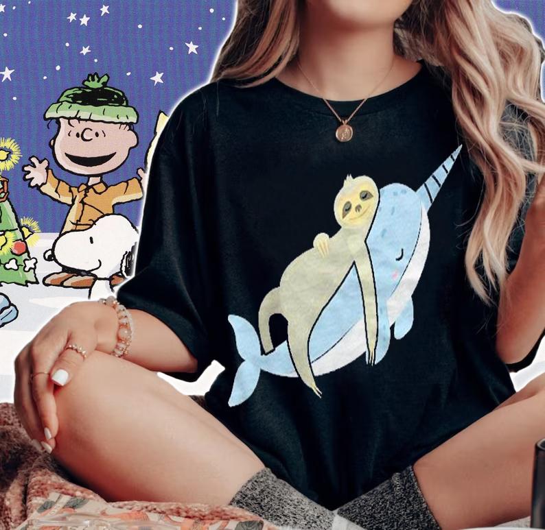 Funny Sloth Narwhal Unicorn Of The Sea Enchanted Animals Shirt t-shirt
