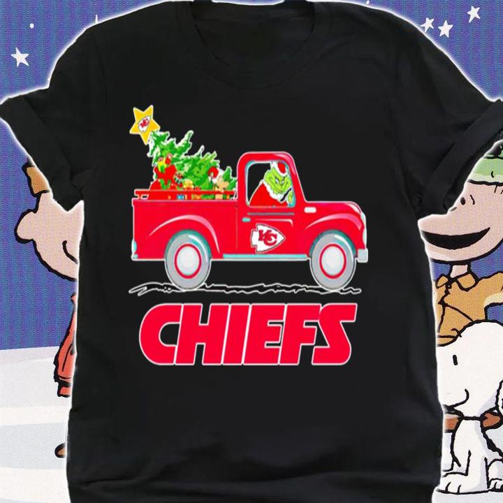 Kansas City Chiefs Grinch Driving Truck Christmas t-shirt shirt