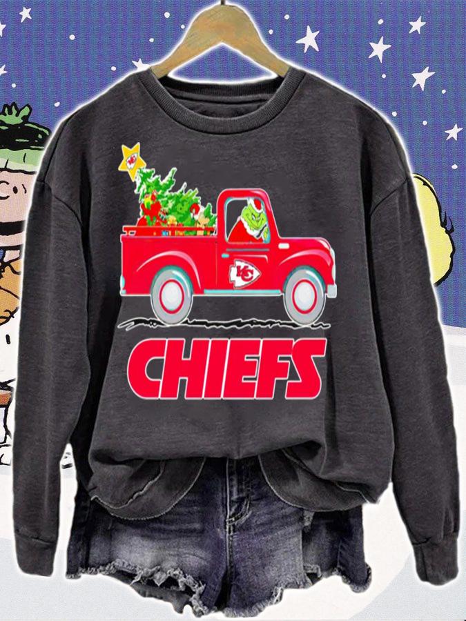 Kansas City Chiefs Grinch Driving Truck Christmas t-shirt sweatshirt