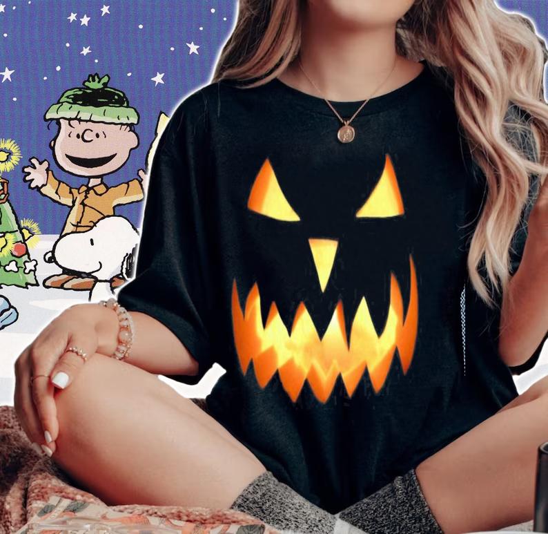 Scary Pumpkin Face Classic Halloween T-shirt t-shirt woman shirt