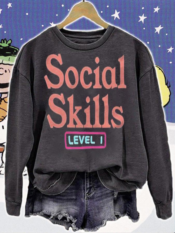 Social Skills Level 1 Gaming Humor Shirt t-shirt sweatshirt