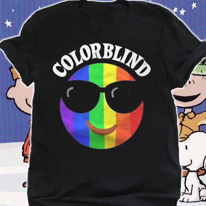 Colorblind Rainbow Smiley Face Sunglasses Color Blind Gift Premium Shirt shirt