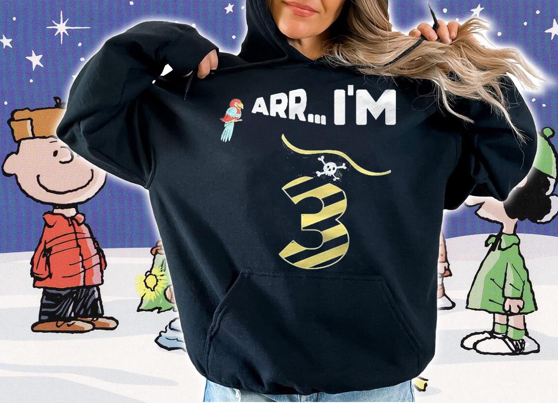 Kids Arr.. Im 3 Years Old Pirate Birthday Shirt