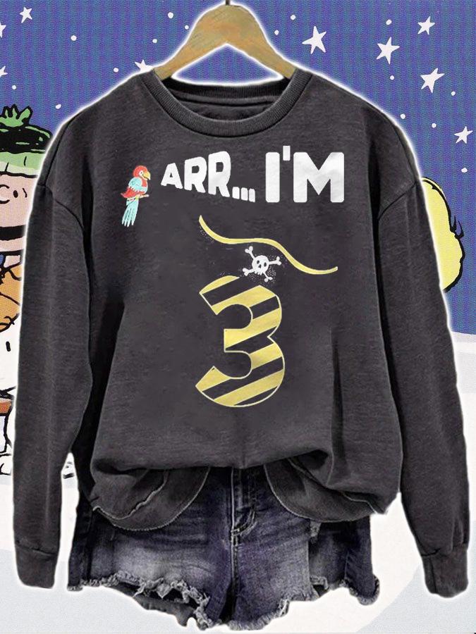 Kids Arr.. Im 3 Years Old Pirate Birthday Shirt