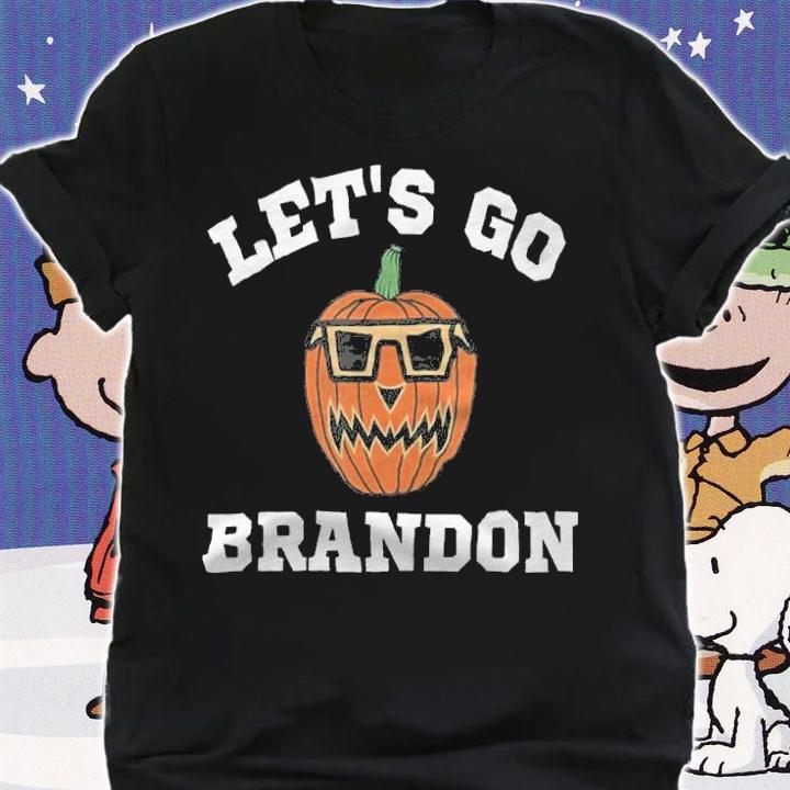 Let's Go Brandon Chant Halloween Pumpkin In Glasse T-Shirt