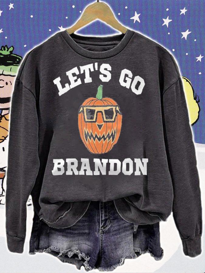 Let's Go Brandon Chant Halloween Pumpkin In Glasse T-Shirt