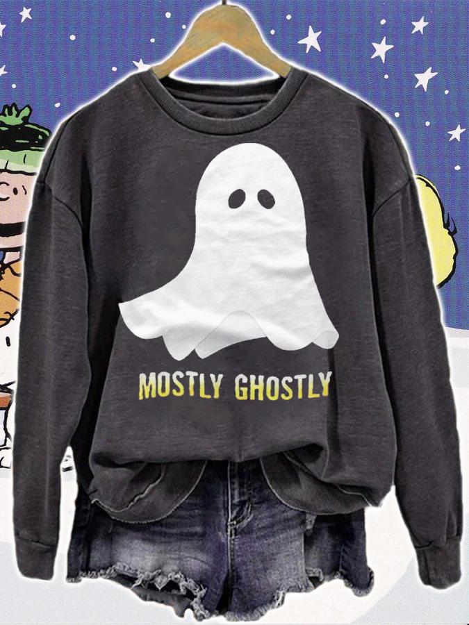 Mostly ghostly Ghost Halloween T-shirt sweatshirt