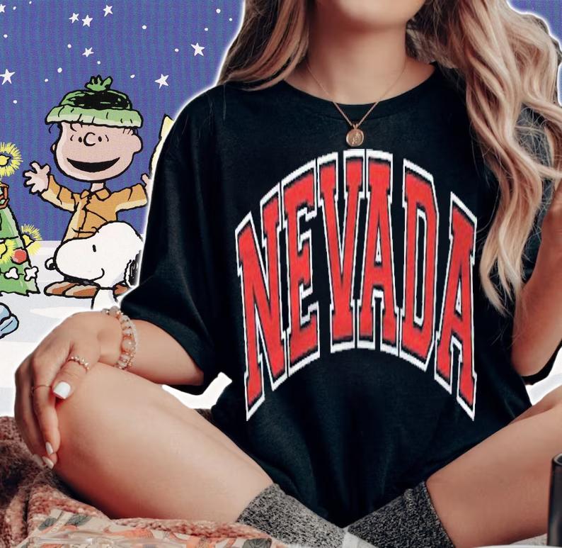 Nevada Varsity Style Red Text Pullover Shirt woman shirt
