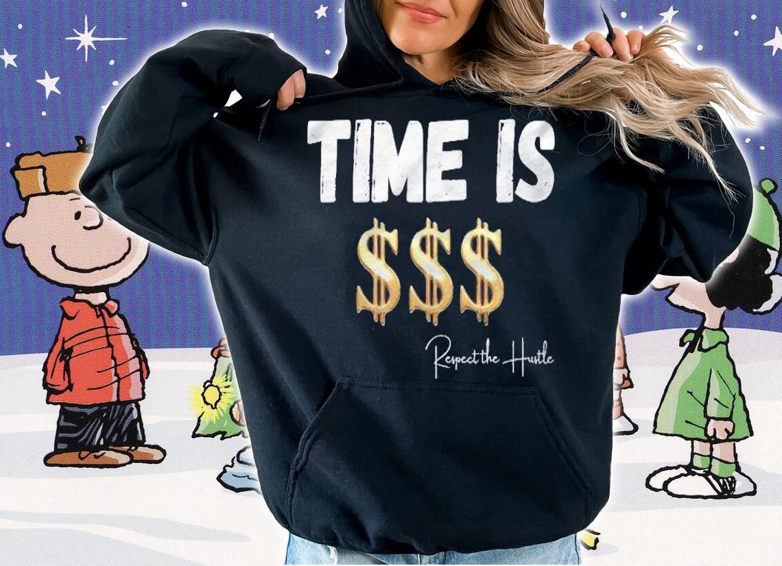 Respect The Hustle Time Is Money Graphic Print Shirt