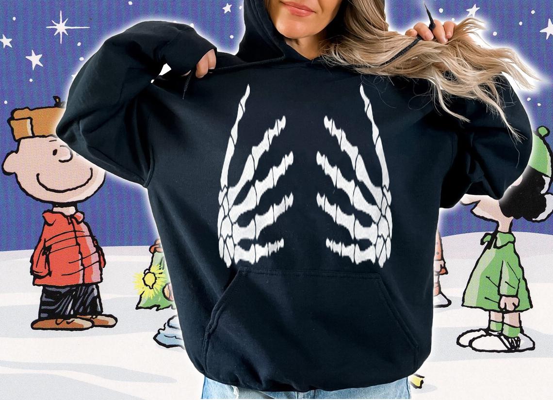 Skeleton Hands Boo Bees Funny Halloween Shirt