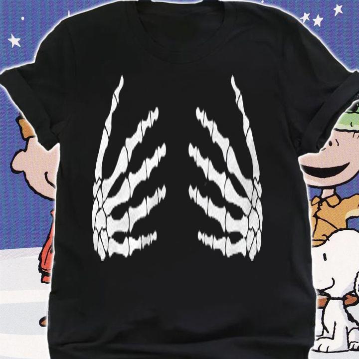 Skeleton Hands Boo Bees Funny Halloween Shirt