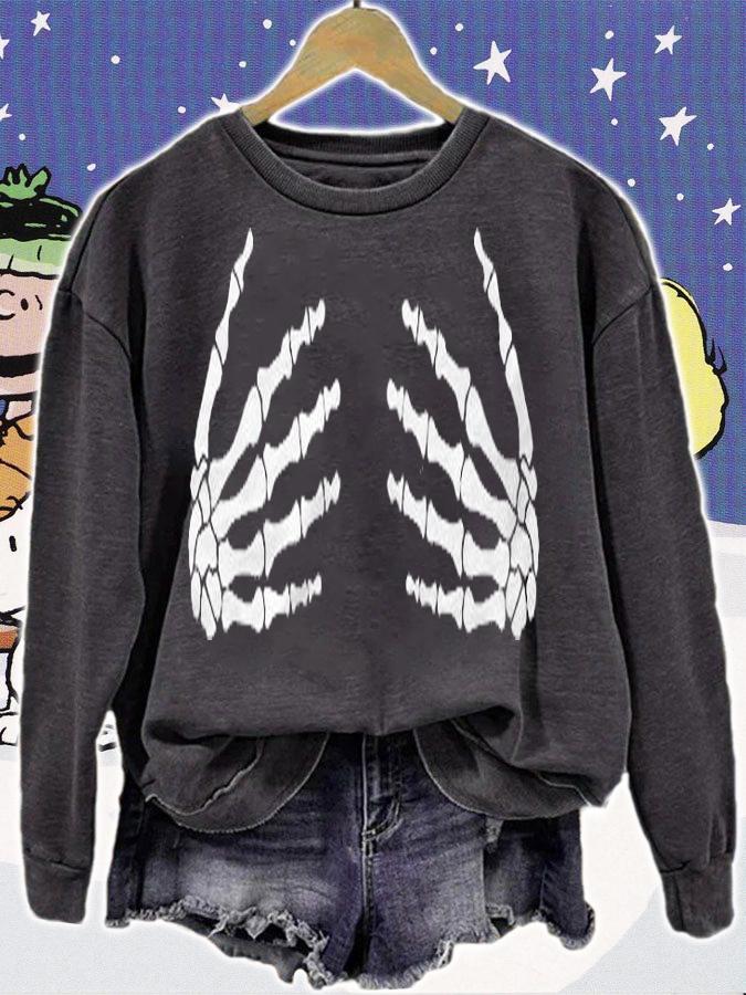 Skeleton Hands Boo Bees Funny Halloween Shirt