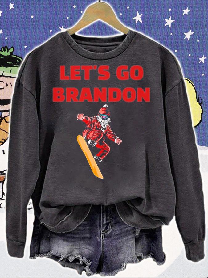 Let's Go Brandon Santa Claus On Snowboard T-Shirt sweatshirt