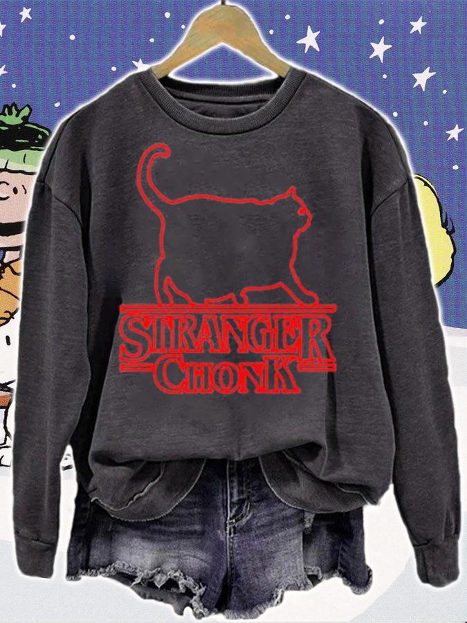 Stranger Things Cat Stranger Chonk T-Shirt sweatshirt