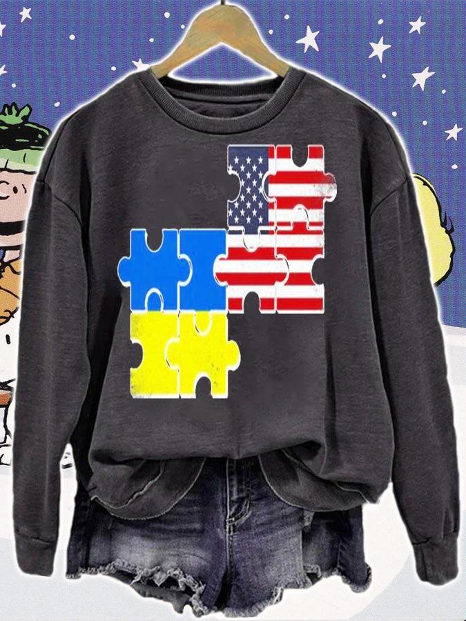 Ukraine USA Flags Vintage Ukrainian American Roots T-Shirt