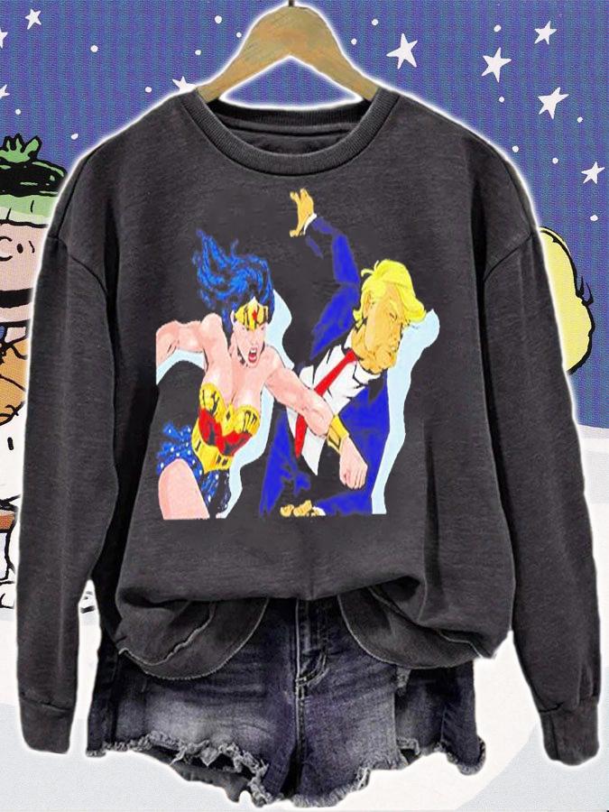 Wonder Woman Hit Donald Trump T-Shirt