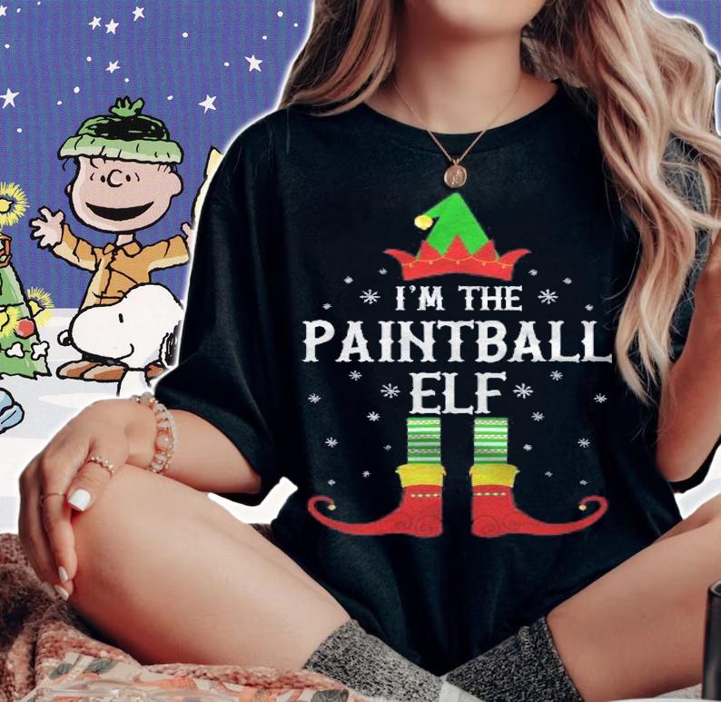 Im The Paintball Elf Family Group Christmas Shirt woman shirt