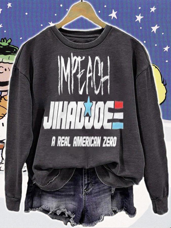 New Design impeach Biden A Real American Zero Anti Biden Joke Biden T-Shirt sweatshirt