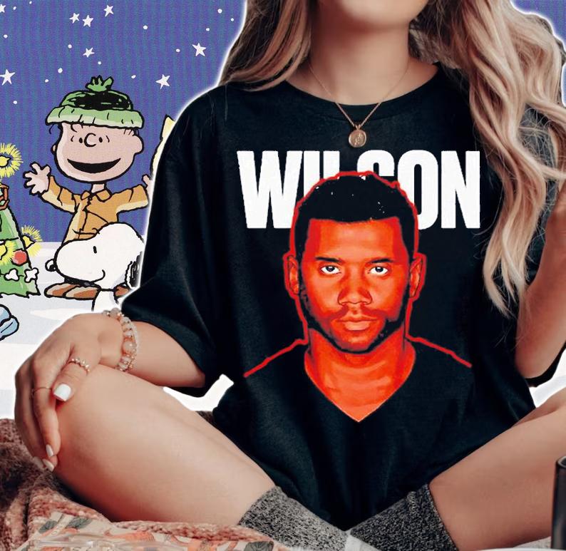 Russell Wilson Denver Game Face Football T-Shirt woman shirt