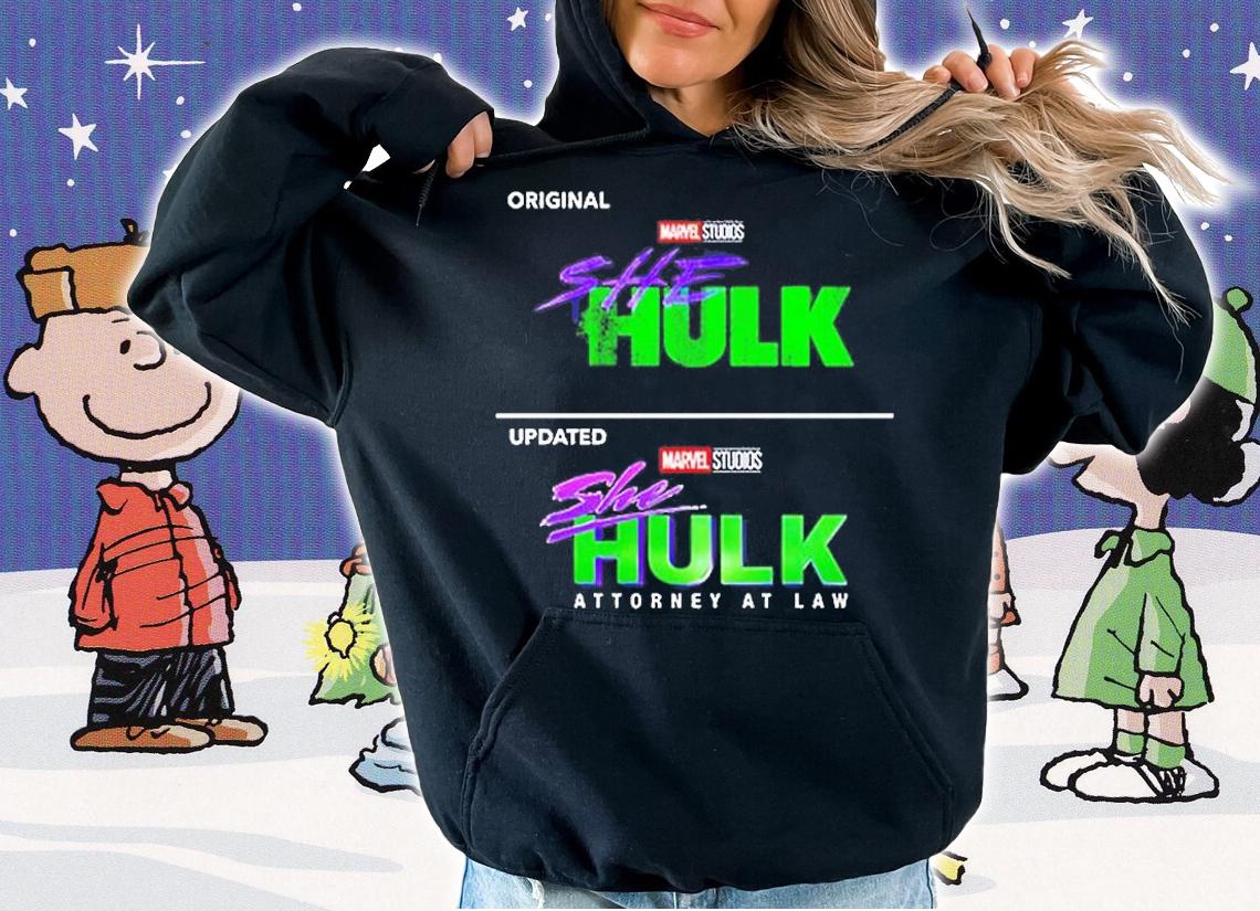 She Hulk Original Logo vs Updated Logo Marvel Studios T-Shirt hoodie