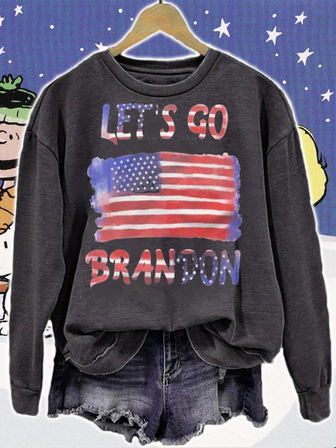 F Joe Biden let's Go Brandon Funny Political American Flag T-Shirt sweatshirt