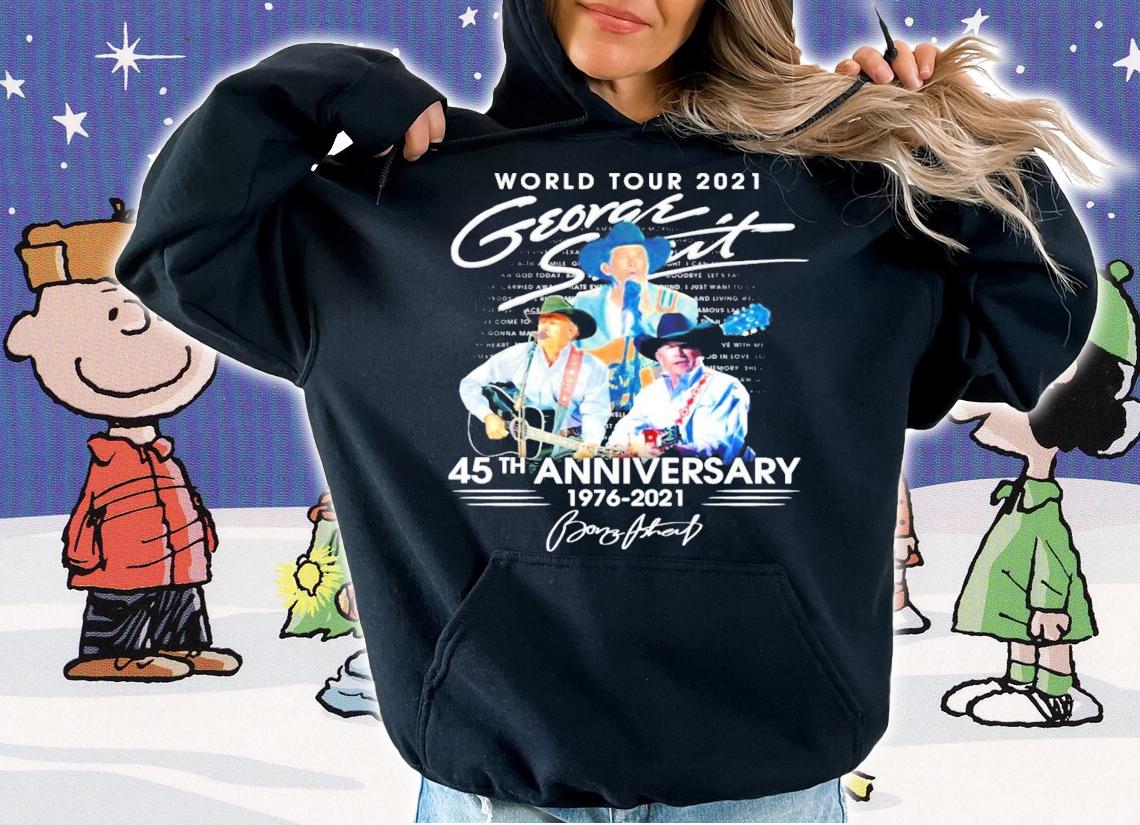 George Strait World Tour 2021 45th Anniversary 1976 2021 Signature t-shirt hoodie